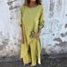 Women's Clothing Spring And Summer Metal Button Loose Irregular Robe Set_voghion.com