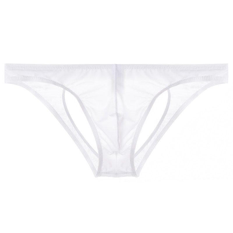 Men's Ice Silk Transparent Briefs with Sexy Low Waist Design_voghion.com