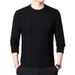 Roupas masculinas Twist tecido suéter gola redonda suéter interno masculino suéter com fundo grosso suéter moderno pulôver_voghion.com