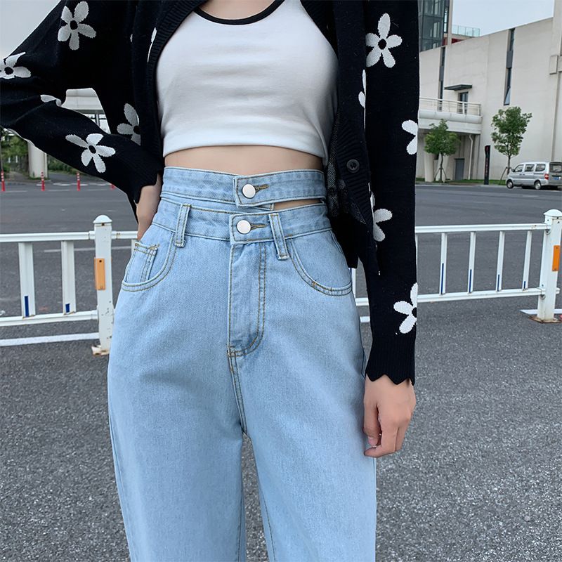 Amerikanska jeans med lös passform, smal passform, plus size, tjock, mm, hög midja, hängande känsla, vida ben, golv_voghion.com