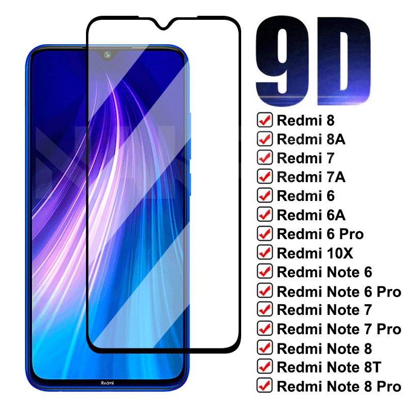 9D Protective Glass For Xiaomi Redmi Note 8T 8 7 6 Pro Tempered Screen Protector Redmi 8 8A 7 7A 6 6A K20 K30 Safety Glass Film_voghion.com