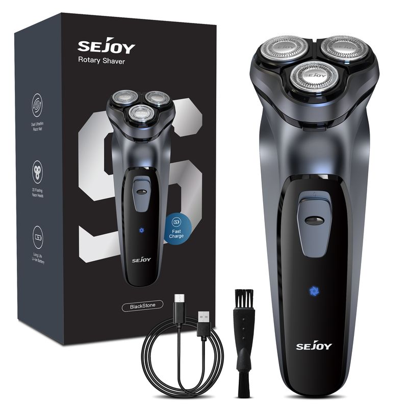SEJOY Cordless Men's Electric Shaver Rotary Razor Beard Pop-up Sideburn Trimmer_voghion.com