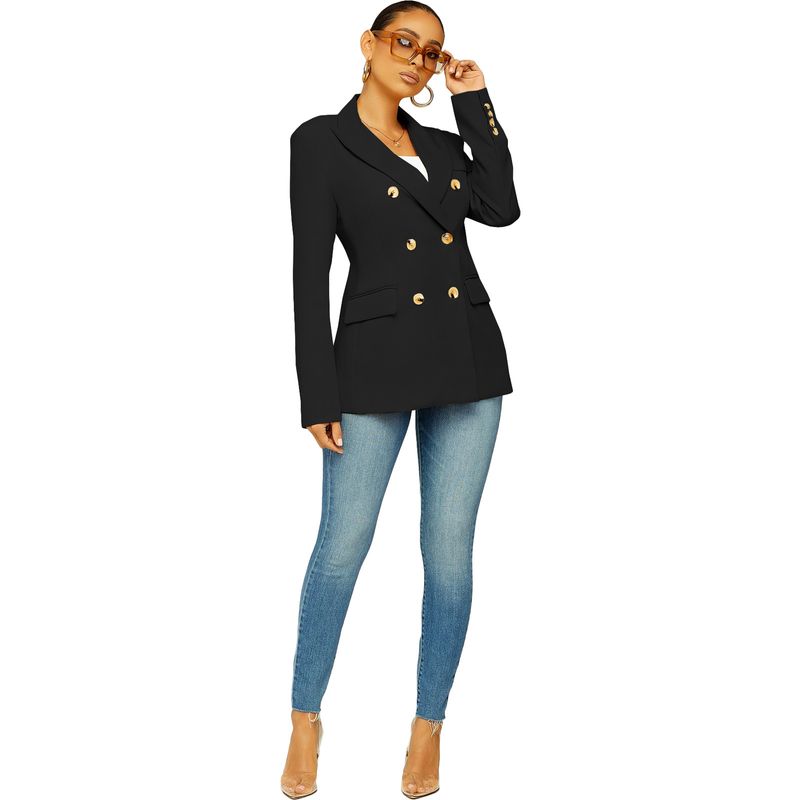 Blazer doppiopetto slim fit tinta unita da donna_voghion.com
