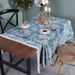 Vintage Jacquard Tablecloth – Abstract Floral Design With Hand-Tied Tassels (140x100cm To 140x300cm) Polyester Blend For Dining & Décor_voghion.com