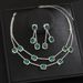 Collana con doppio strato quadrato, orecchini con nappe, set da sposa di lusso, due pezzi, multicolore_voghion.com