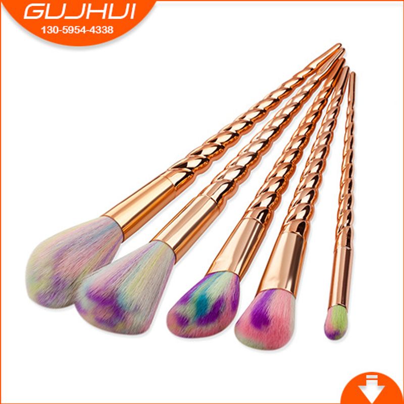 5 pièces pinceaux de maquillage licorne ensemble outils de beauté fil outils de maquillage maquillage beauté GUJHUI_voghion.com
