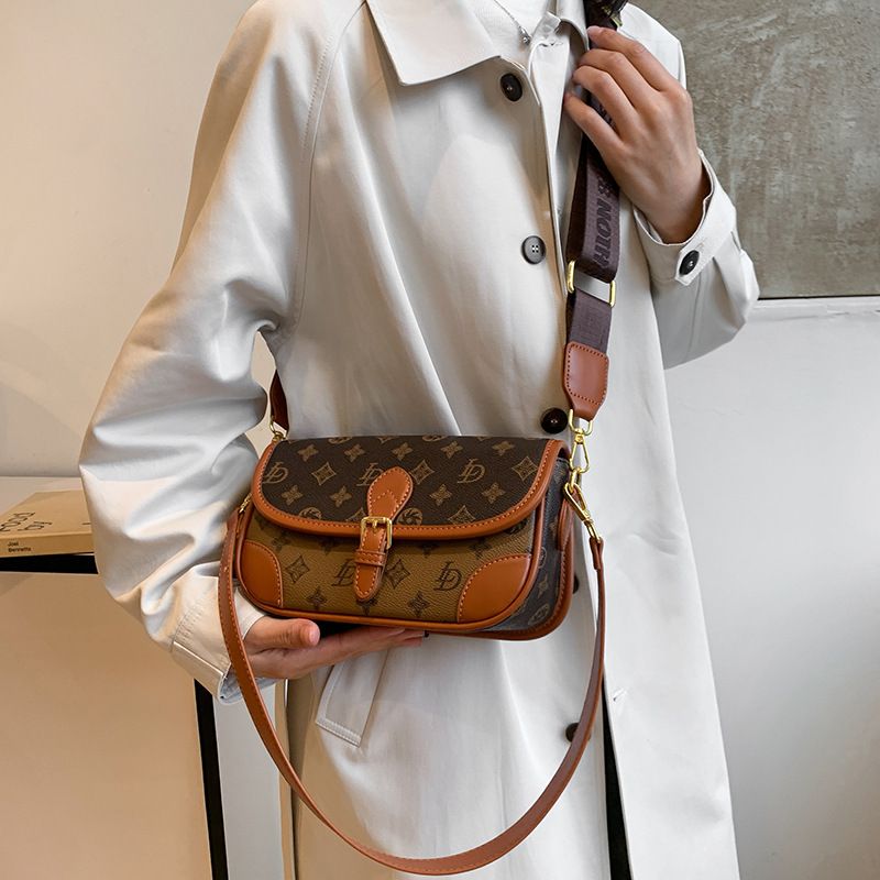 Textured Handbag For Women 2025 New Style Women's Underarm Color Block Shoulder Wide Strap Crossbody Bag_voghion.com