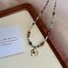 Natural Stone Beaded Lucky Elephant Necklace For Women, High-End Niche Design Sweater Chain Choker Accessory_voghion.com