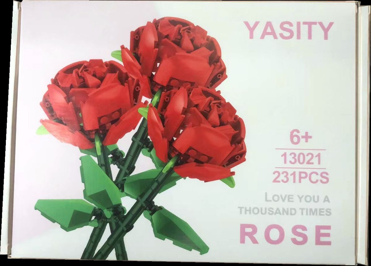 Građevinski blokovi crvena ruža građevinski blokovi buket slagalica montaža ukras za dom poklon za Valentinovo_voghion.com