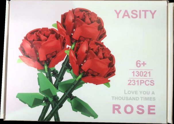 Građevinski blokovi crvena ruža građevinski blokovi buket slagalica montaža ukras za dom poklon za Valentinovo_voghion.com