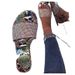 Plus Size Dames Zomer Nieuwe Platte Open Teen Slide Sandalen Met Strass_voghion.com