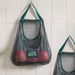 Layer 1pc Hanging And Vegetable Storage Bags Large Bag; Reusable Double Bags; 2pcs; Fruit Capacity Mesh_voghion.com