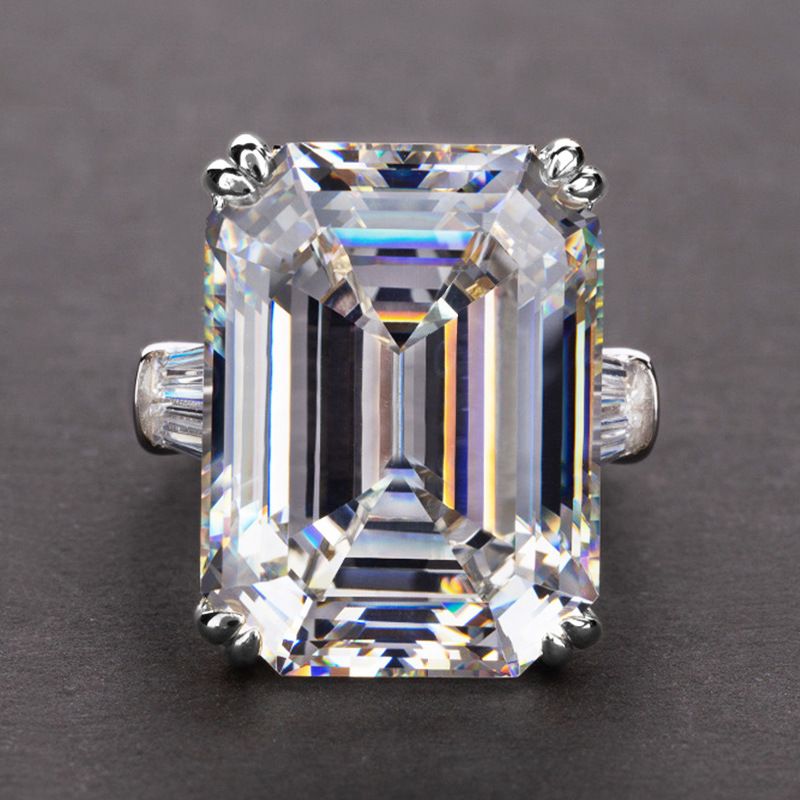 Cao Shi Accessories Large Rectangle Zircon Luxury Women's Wedding Engagement Ring_voghion.com