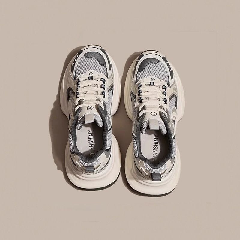 2024 kevät Four Seasons Daddy Shoes -näyttely, pienet isäkengät, naisten pituuden lisääminen, paksu pohja, pienet valkoiset urheilu- ja vapaa-ajan kengät, viileät Forrest Gump_voghion.com