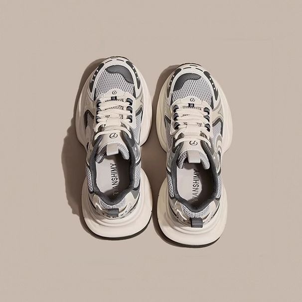 2024 kevät Four Seasons Daddy Shoes -näyttely, pienet isäkengät, naisten pituuden lisääminen, paksu pohja, pienet valkoiset urheilu- ja vapaa-ajan kengät, viileät Forrest Gump_voghion.com