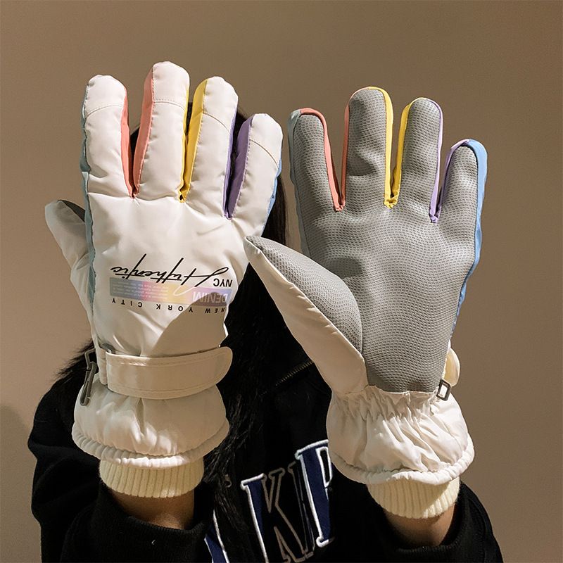 Handschoenen voor dames met touchscreen, waterdicht, ski, herfst/winter, dikke fleece, warm, antislip, geïsoleerd, motorfiets_voghion.com