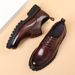 Business Casual Lederschuhe runder Kopf erhöhen Schuhe Leder weiche Sohlen formelle Herrenschuhe dicke Sohlen Halbschuhe_voghion.com