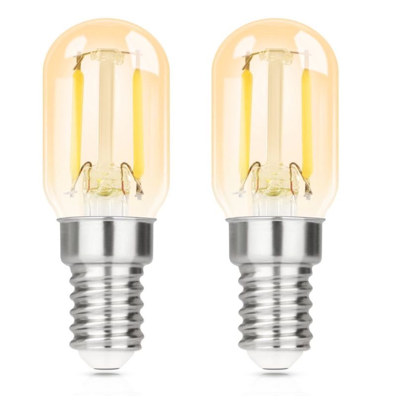 2ER E14 LED Kaltweiß Glühbirne - T22 Vintage LED Lampen 2W Retro Edison Sockel Birne 6000K Kaltweiß Leuchtmittel Energiesparlampe Nicht Dimmbar_voghion.com