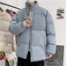 Winter Loose Plus Size Jacket For Men, Stylish Casual Versatile Solid Color Thickened Puffer Jacket, Unisex Cotton Coat_voghion.com