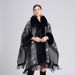 Woolen collar cape cape jacquard loose fringe plus-size woolen coat lady_voghion.com
