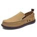 Canvas loafers Spring summer breathable men's casual shoes over feet_voghion.com