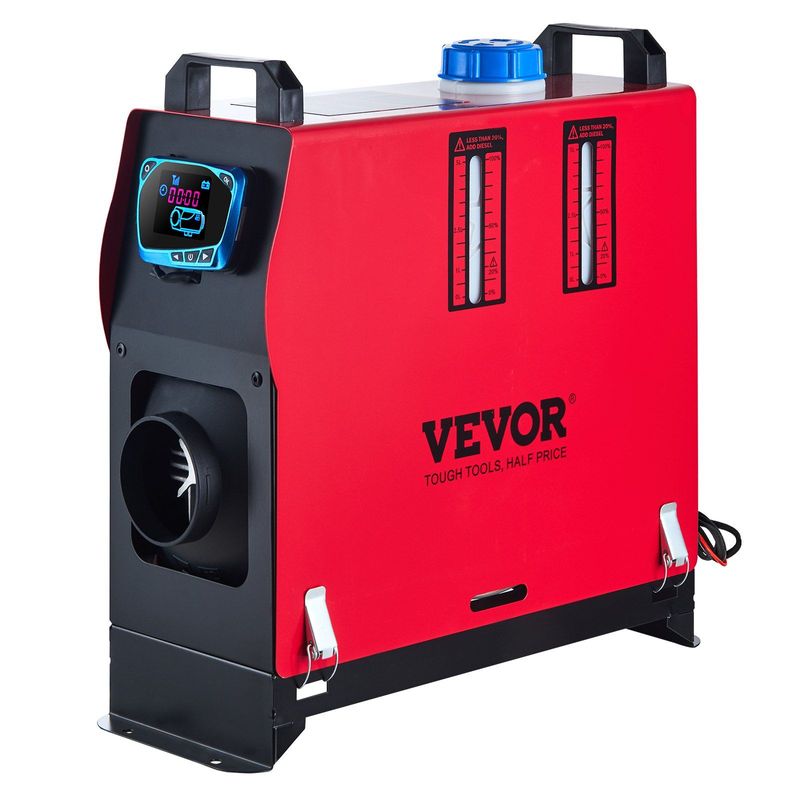 VEVOR 5KW Diesel Air Heater All In One 1 Air Outlet Diesel Heater 12V Remote Control Parking Heater Silencer With Blue LCD Switch For RV Trucks Bus And Trailer_voghion.com