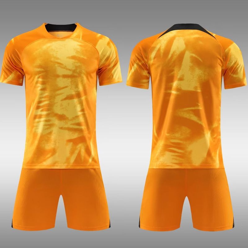 22-23 orangefarbenes, kurzärmliges Fußball-Teamtrikot für Erwachsene_voghion.com