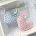 3D Plaid Heart Keychain Backpack Accessory Gift Ornament_voghion.com