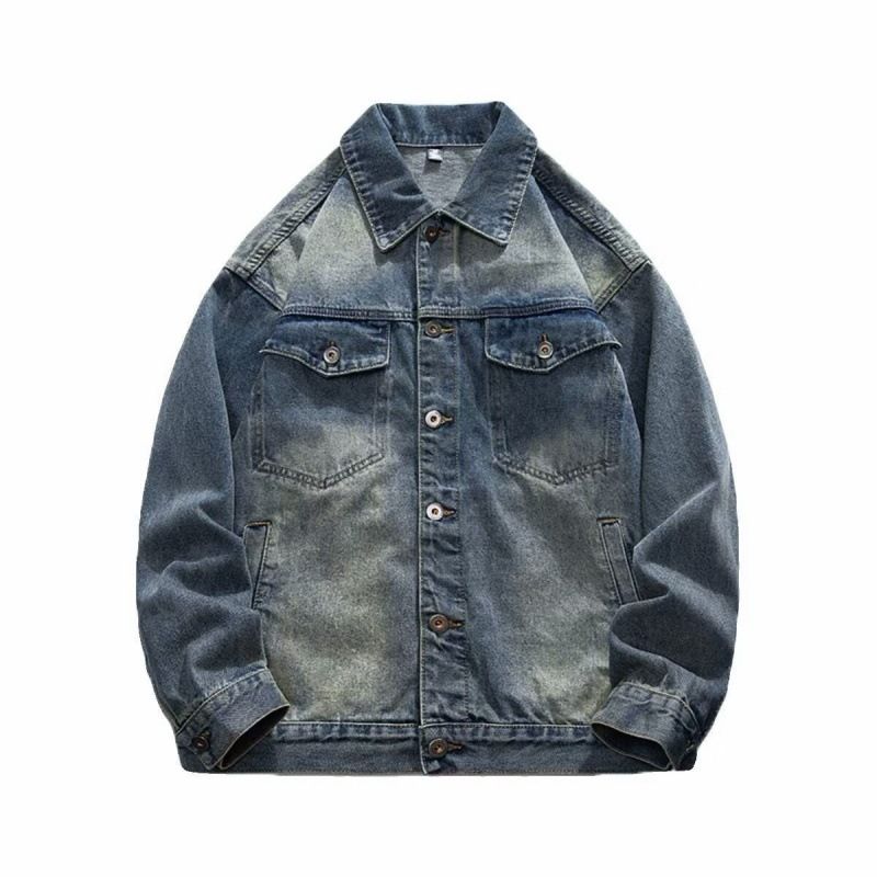 Retro-Jeansjacke im coolen Used-Look im Vintage-Stil – perfekt für Frühling und Herbst._voghion.com