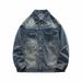 Retro-Jeansjacke im coolen Used-Look im Vintage-Stil – perfekt für Frühling und Herbst._voghion.com