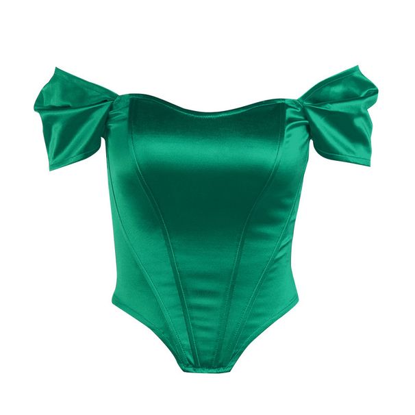 HY21553 Top tipo túnica sexy de un solo hombro con diseño de espiga de pescado, estilo para mujer, corte entallado, corto, versátil y picante._voghion.com