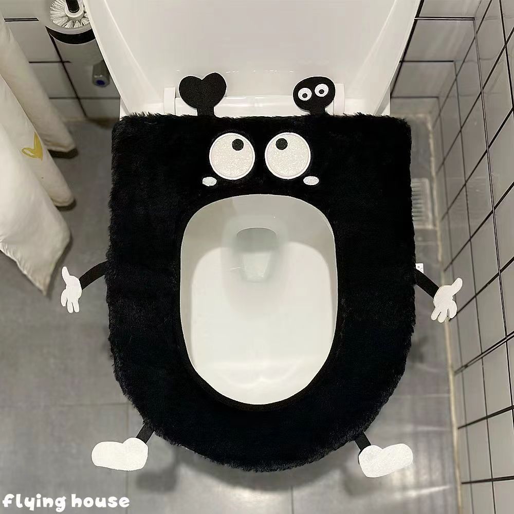 Cuscino per sedile a forma di palla di carbone con simpatico cartone animato, per tutte le stagioni, per l'inverno, per il WC, universale, per la casa, in peluche_voghion.com