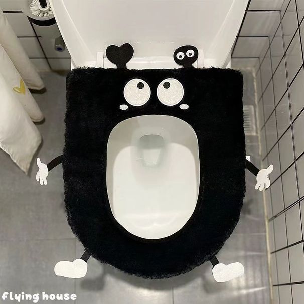 Cuscino per sedile a forma di palla di carbone con simpatico cartone animato, per tutte le stagioni, per l'inverno, per il WC, universale, per la casa, in peluche_voghion.com