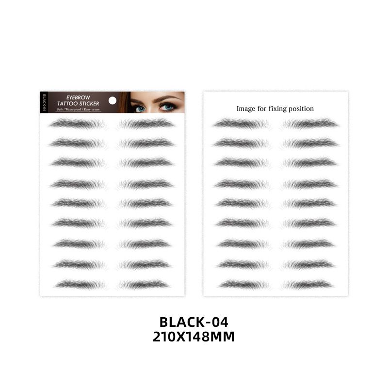 Pochoirs à sourcils 6D autocollants pour sourcils noirs tatouage de sourcils demi-brun autocollants pour sourcils paresseux imperméable naturel semi-permanent_voghion.com