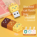 Cartoon Flash 64GB Stacking Cat Cute Student USB Drive Gift For Mobile Phone And Computer Dual-use 16GB/32GB/128GB_voghion.com