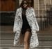 Autumn Winter New Print Women's Extra Long Suit Collar Leopard Dot Fox Fur Coat_voghion.com