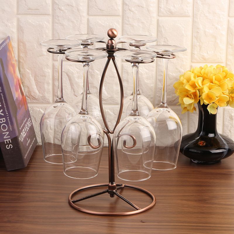 Countertop Wine Glass Rack Hold 6 Glasses Wine Racks For Home Decor Kitchen Storage_voghion.com