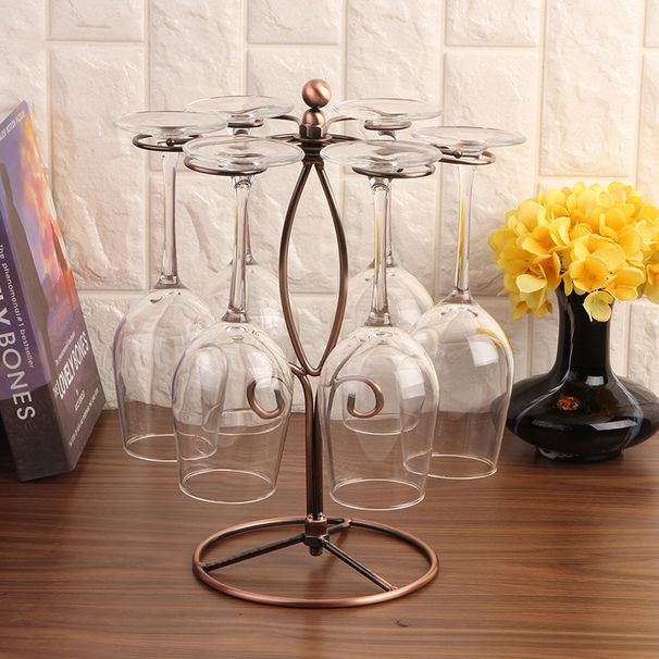 Countertop Wine Glass Rack Hold 6 Glasses Wine Racks For Home Decor Kitchen Storage_voghion.com