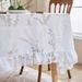 Tablecloth Set - Elegant Lace Trimmed Minimalist Dining Table Cover & Tea Table Mat, Stain-Resistant Vintage Boho Style_voghion.com