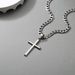 Bestselling Stainless Steel Cuban Link Chain Cross Pendant Necklace Trendy Men_voghion.com