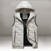 Men's Clothing 2024 NEW Vest men autumn and winter hooded spray coated cotton vest men's youth fashion vest men's hooded warm sleeveless vest clothing_voghion.com