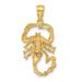 14k Solid Polished Open-Backed Scorpion Pendant_voghion.com