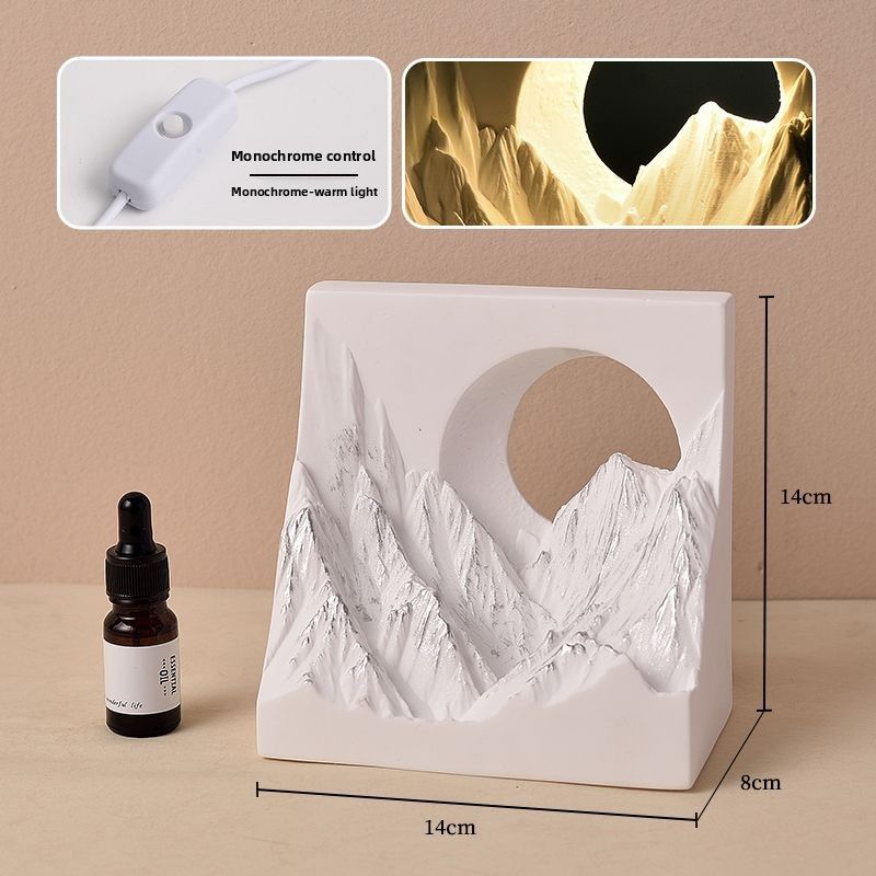 Creative Sunshine Golden Mountain Living Room Bedroom Bedside Table Desktop Decoration Plug-in Night Light Aroma Stone_voghion.com