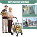 Folding Shopping Cart Portable Utility Cart Double Basket Grocery Utility Cart_voghion.com