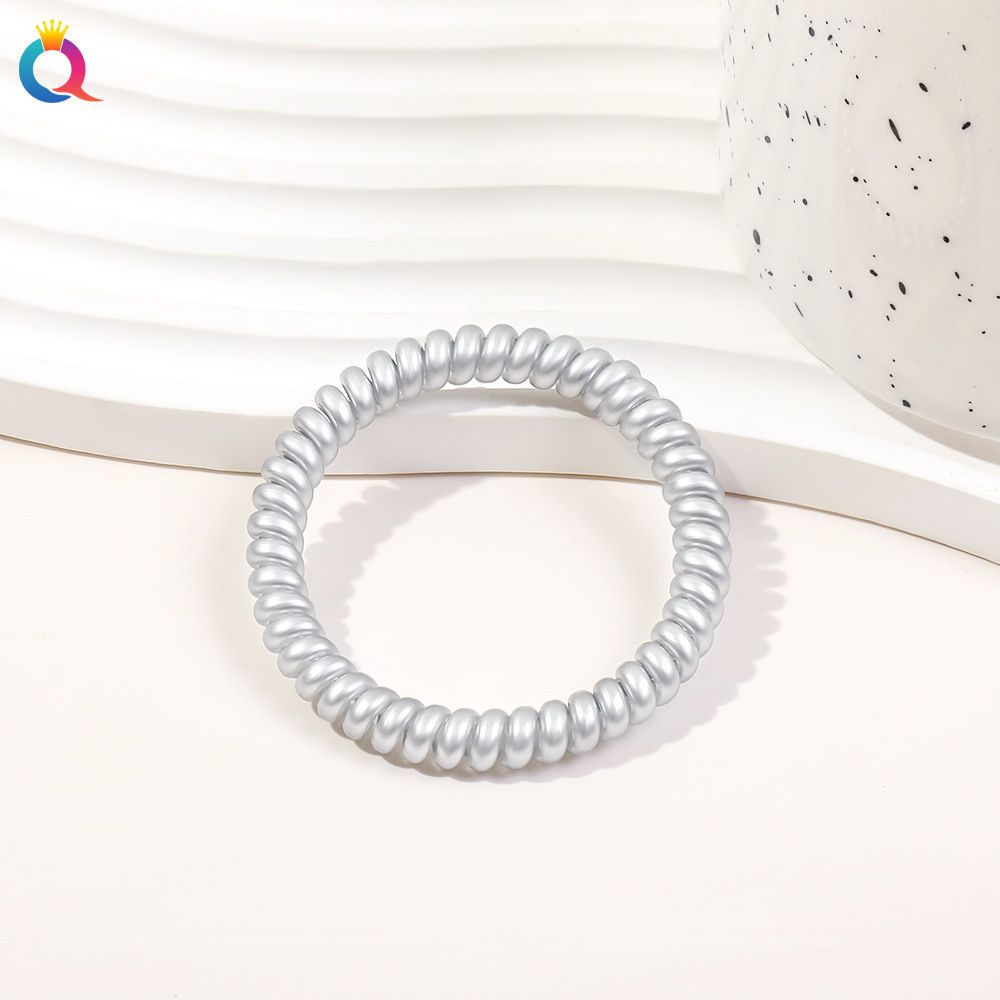 Elastici per capelli a spirale minimalisti - Elastici per capelli ad alta elasticità e anti-ammaccatura per donna (elastici per capelli alla moda con cordino telefonico, elastici per coda di cavallo senza cuciture)_voghion.com