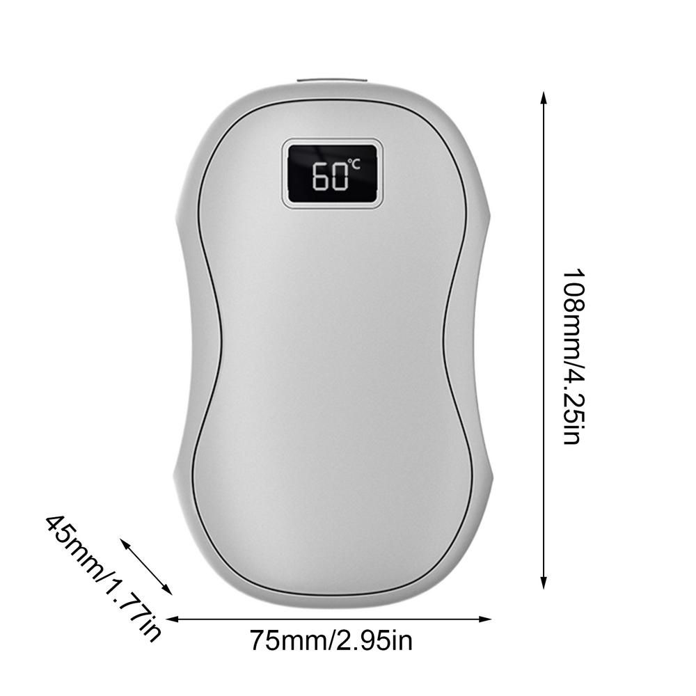 2-in-1 Pocket Heater With Digital Display, 3 Heat Settings, Double-Sided Heating, Magnetic Split Hand Warmer_voghion.com