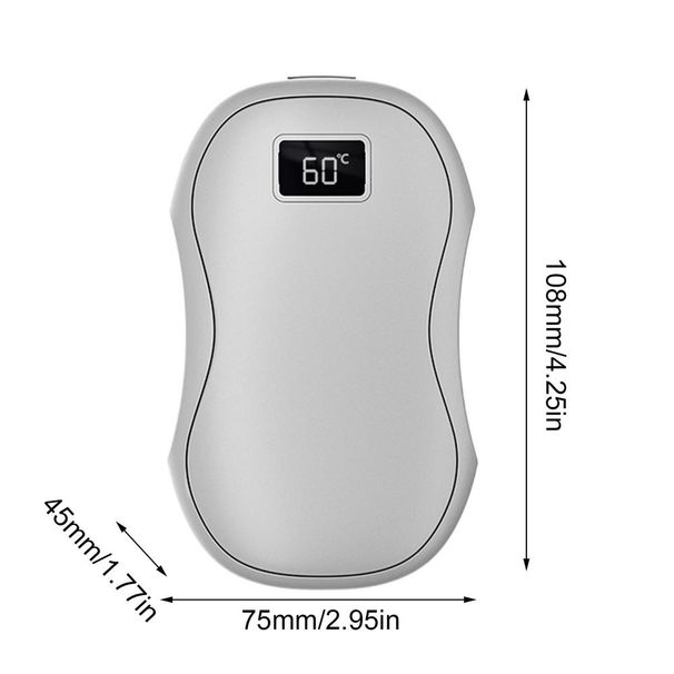 2-in-1 Pocket Heater With Digital Display, 3 Heat Settings, Double-Sided Heating, Magnetic Split Hand Warmer_voghion.com
