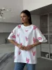 hot selling Wolfeel Casual O-neck heart Print Women T-shirt Summer Short Sleeve Loose Cotton Female Basic Tops Shirt Tees women_voghion.com