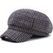 Cappello ottagonale scozzese, berretto casual da strillone in stile coreano per primavera e autunno, cappello da artista alla moda, basco a becco d'anatra per_voghion.com