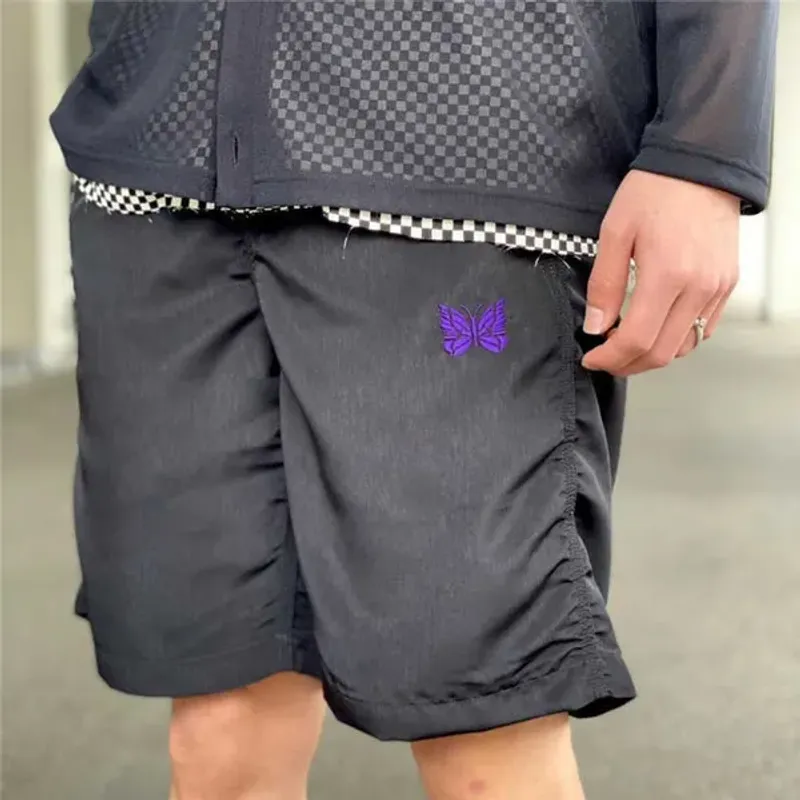 Herren Neue Männer Frauen Hohe Qualität Nylon Lila Schmetterling Stickerei Nadeln Track Shorts Reithose Belüftung Wasserdicht_voghion.com
